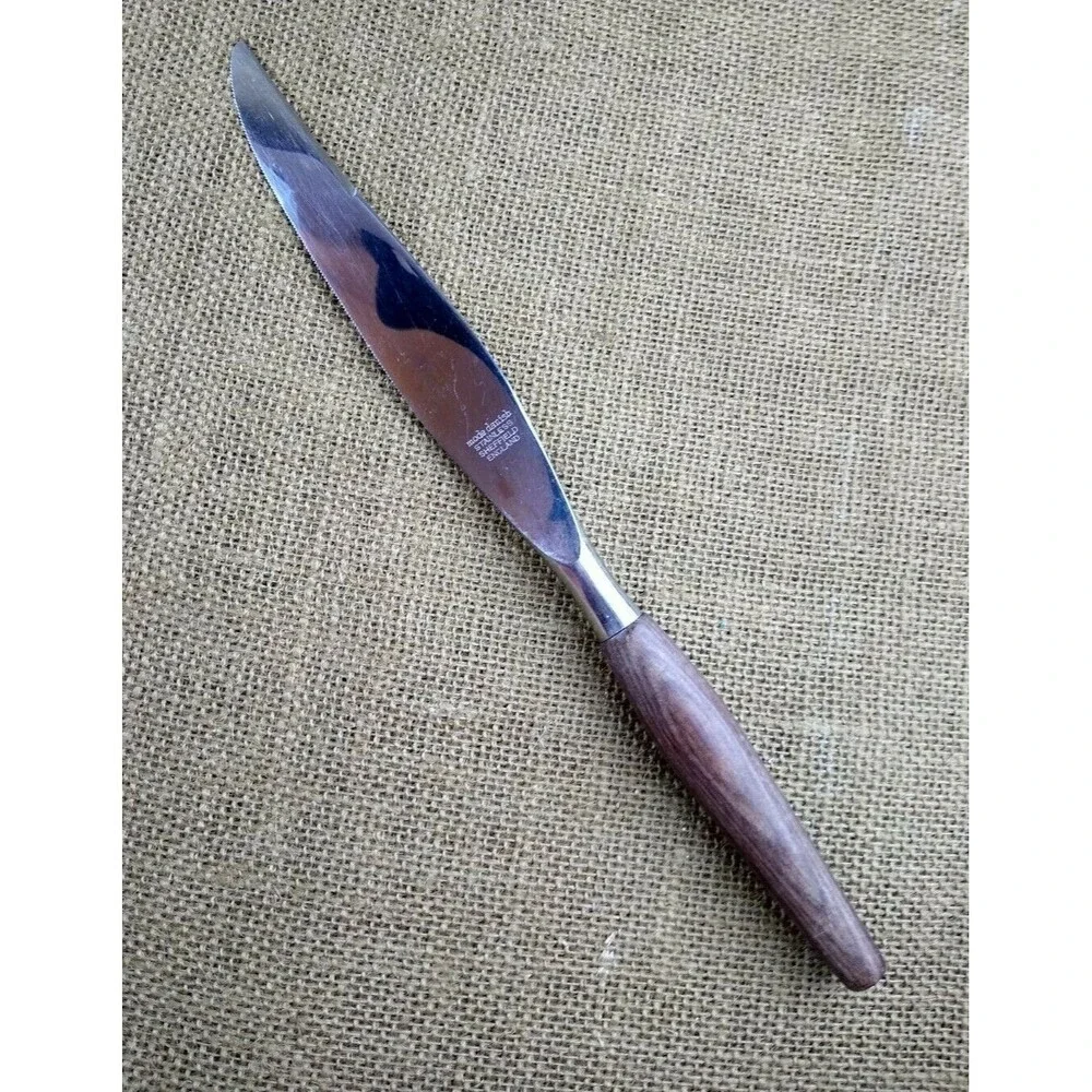 Mode Danish Stainless Sheffield England Carving Knife Mid Century Modern Teak